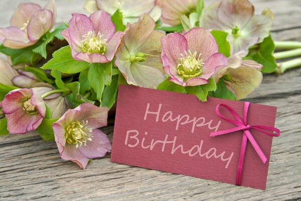 Birthday card with flowers