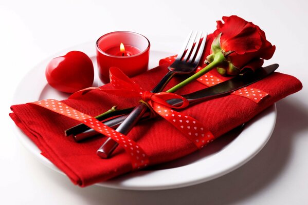 Romantisches Abendessen zum Valentinstag