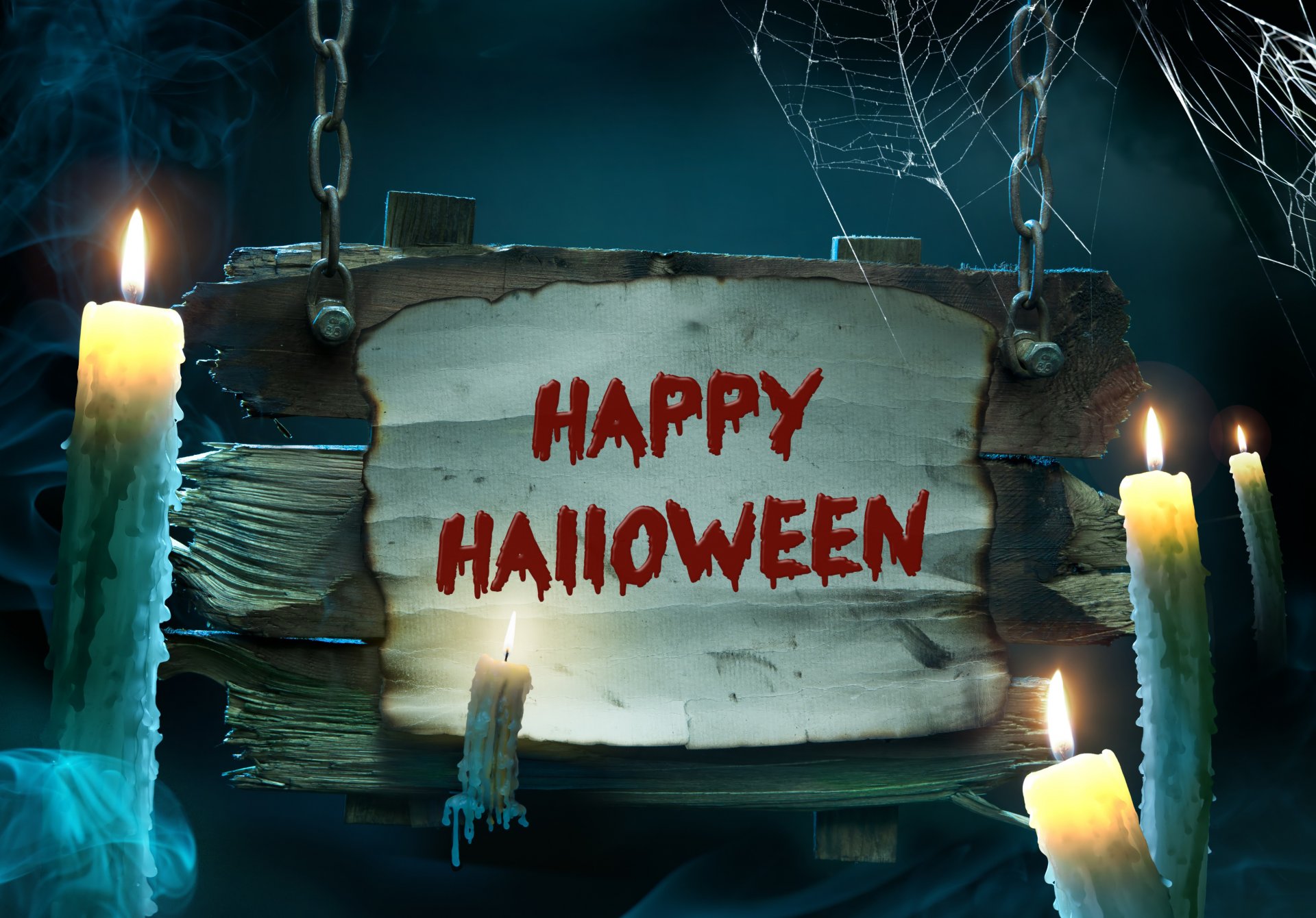happy halloween holiday candles night