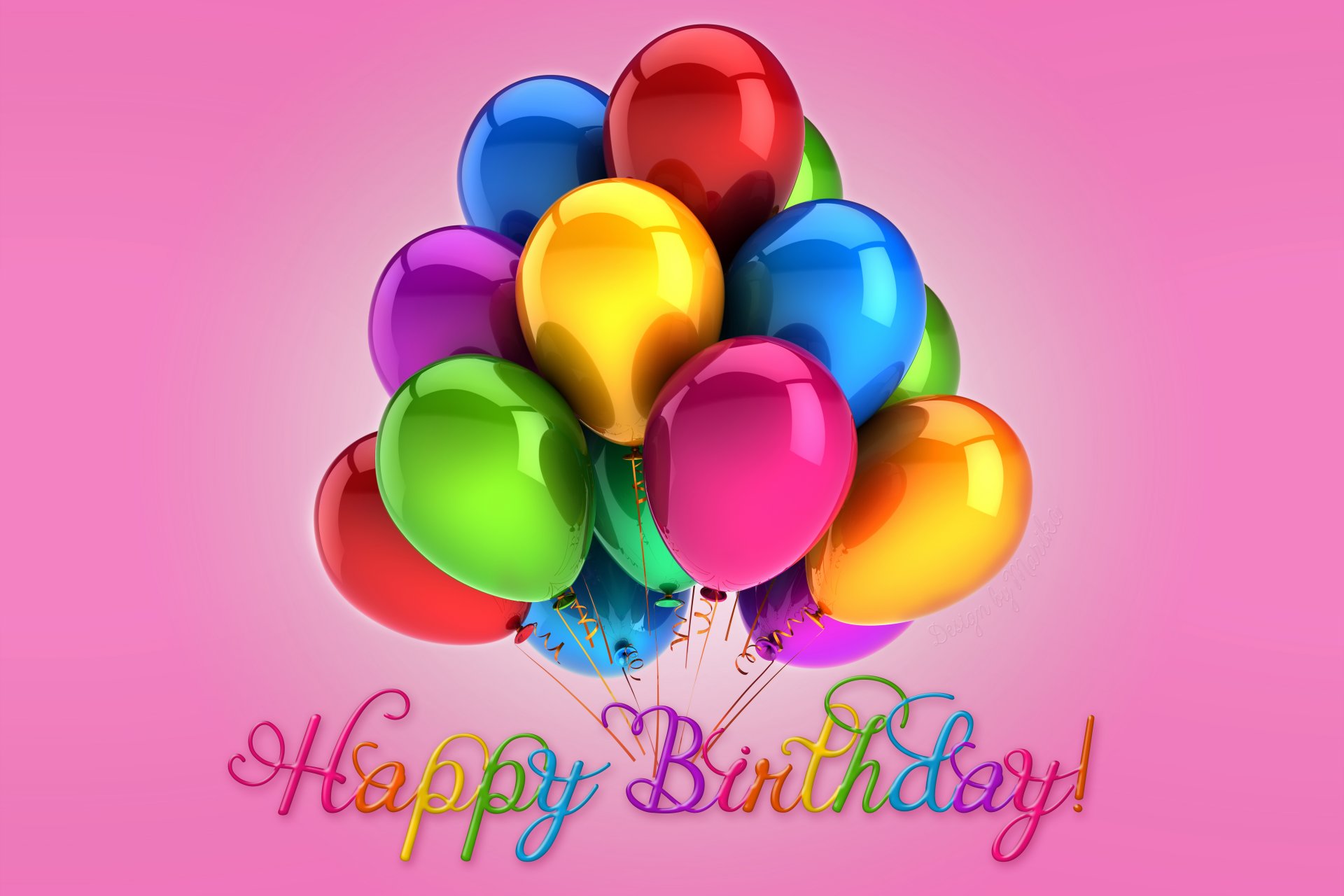 feliz cumpleaños colorido globos diseño de marica globos cumpleaños