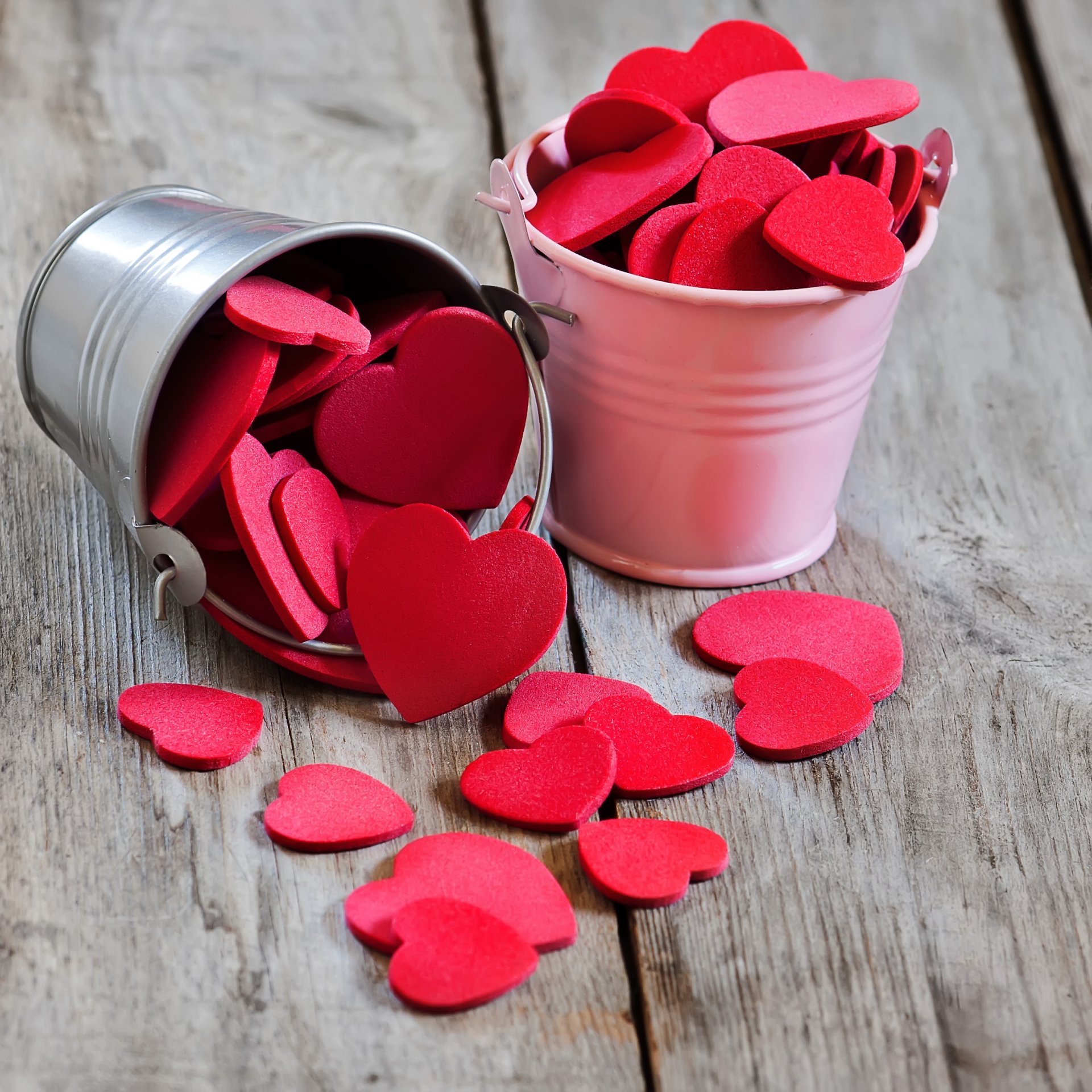 corazones en cubos vacaciones día de san valentín