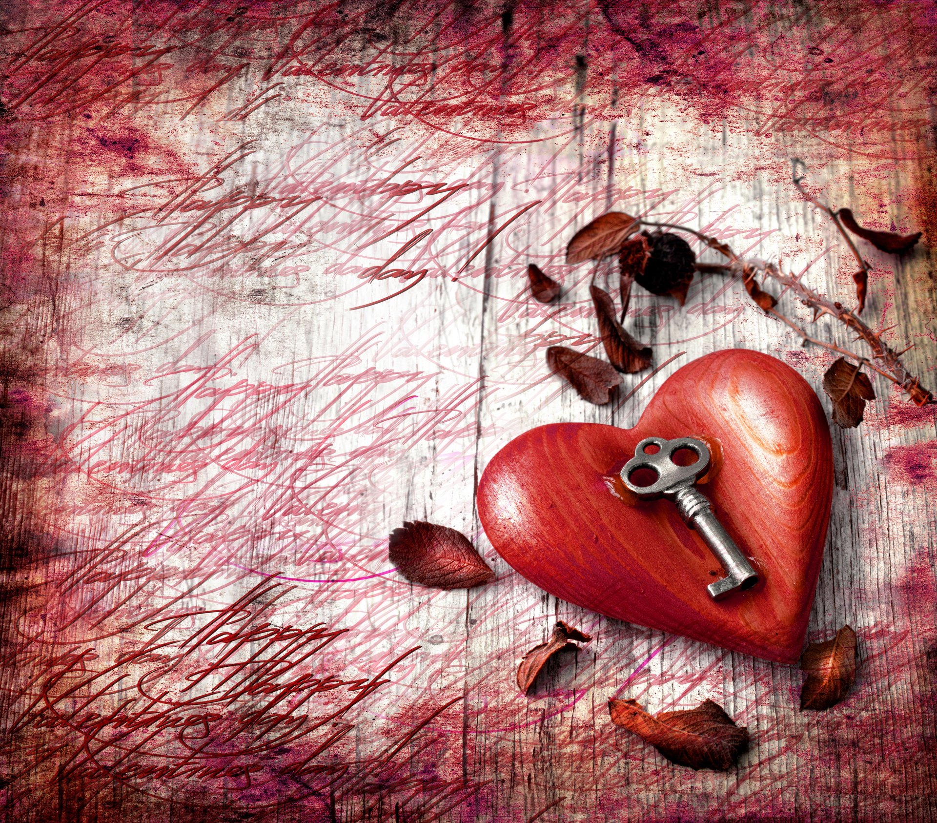 vacances saint valentin coeur clé feuilles