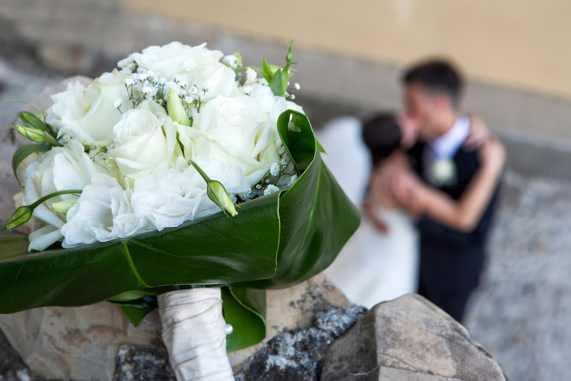 wedding bouquet groom bride