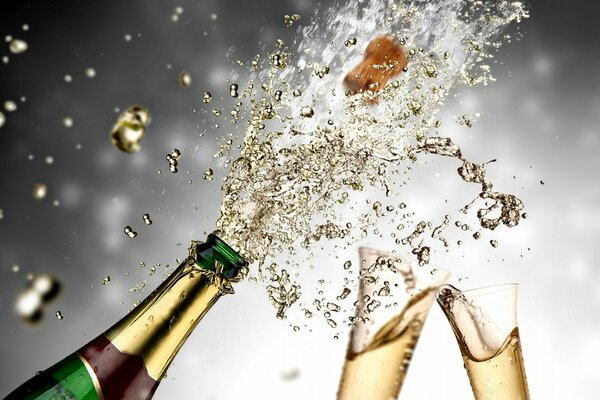 Profite du moment. Éclaboussures de champagne