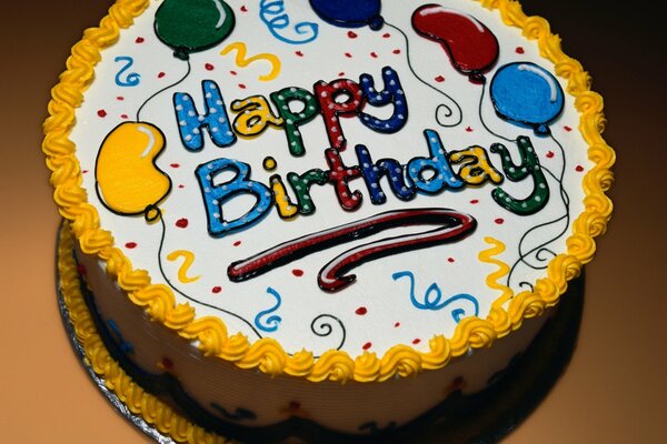 Torta luminosa con iscrizione in inglese