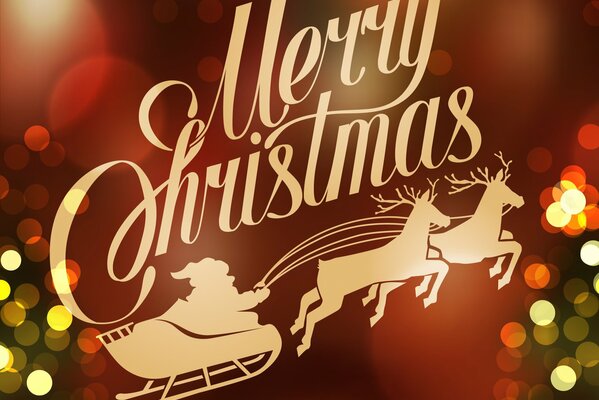 Salvapantallas de Navidad con Santa Claus en trineo