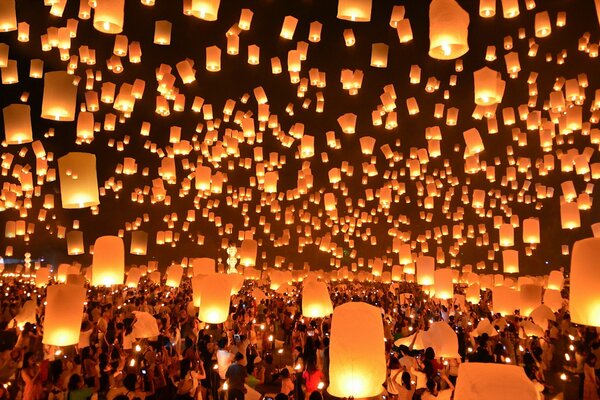 Festival della Thailandia-fanatici galleggianti
