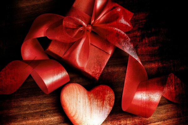 A gift with a ribbon for Valentine s Day