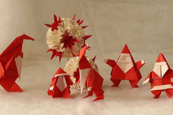 Giocattoli origami di festa di Natale