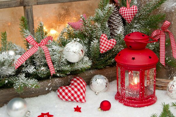 Décorations de vacances du nouvel an à partir de matériaux