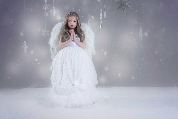 The girl is like a snow angel