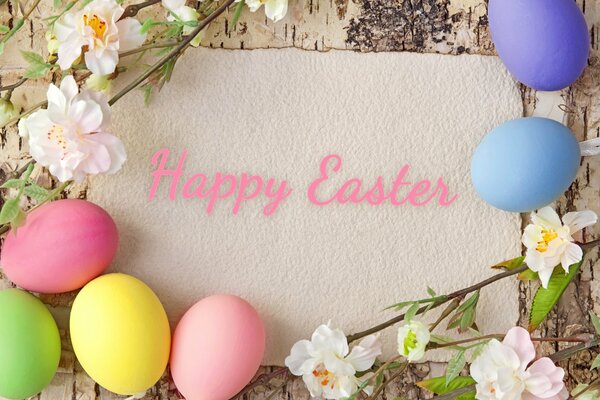 Buona Pasqua con fiori e uova