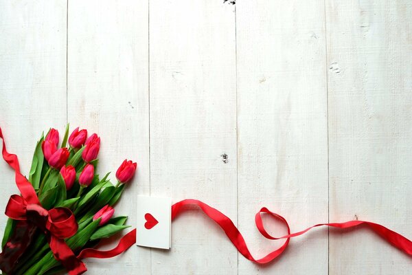 Grußkarte mit Tulpen