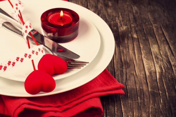 Romantisches Abendessen zum Valentinstag