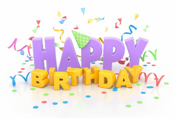 Color inscription happy birthday