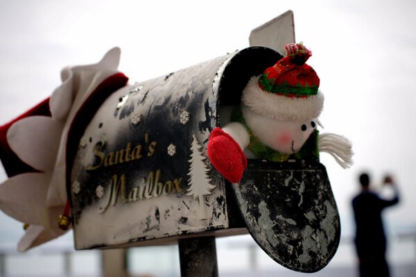Christmas toys in the mailbox