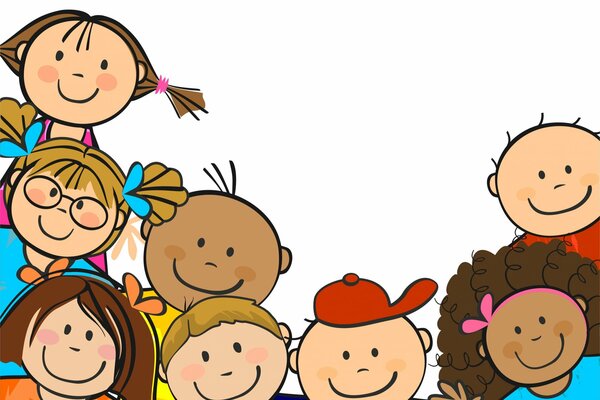 Figura: i bambini vogliono congratularsi con un amico