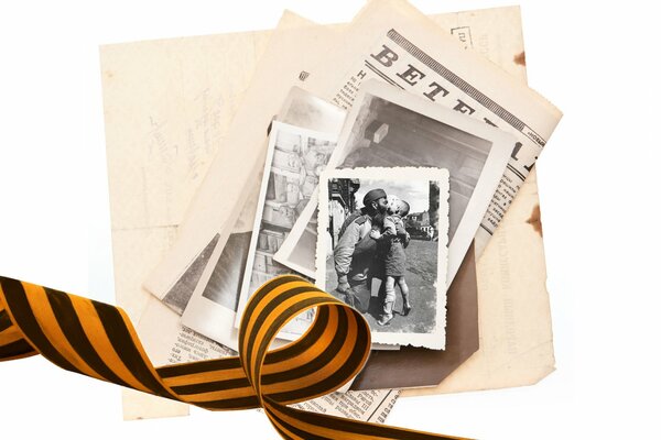 Photos from the Great Patriotic War with a soldier and a child