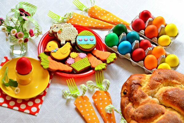 Colorful eggs, sandpipers and cookies will be on the table for Easter