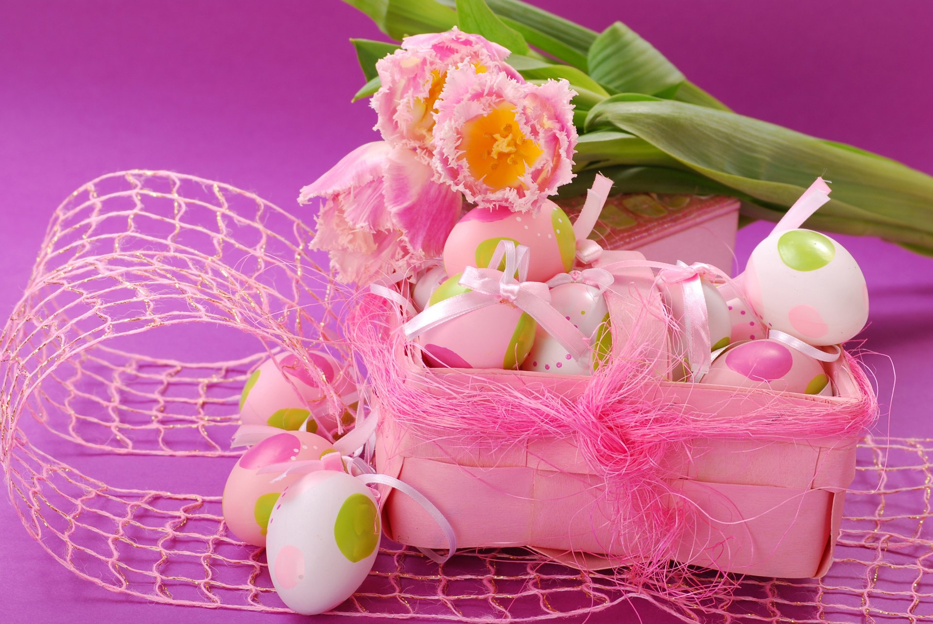 easter spring flowers eggs tulips spring pink