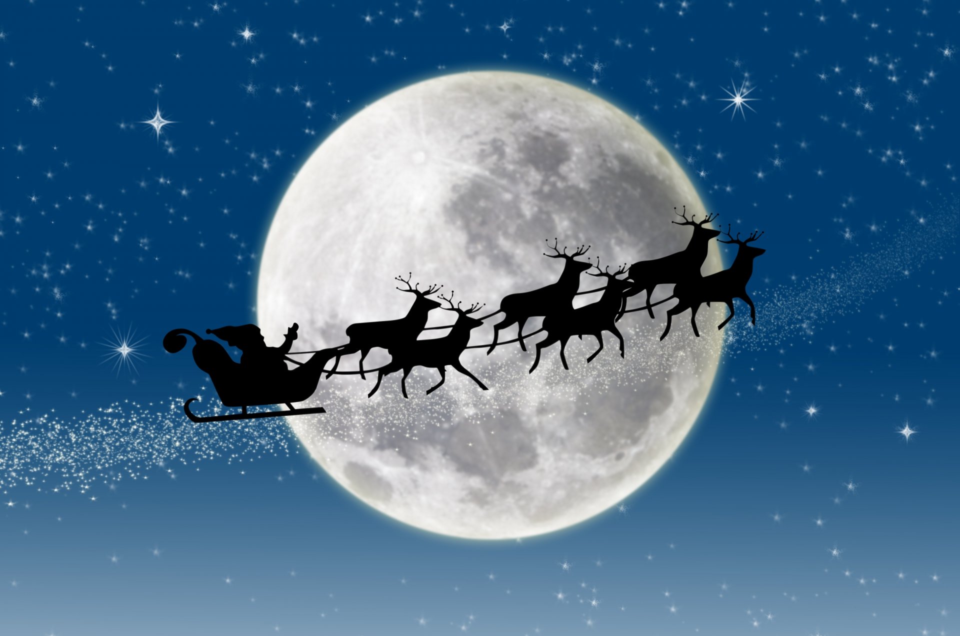 nuovo anno buon natale neve luna piena renne stelle babbo natale sta arrivando buon natale babbo natale sta arrivando