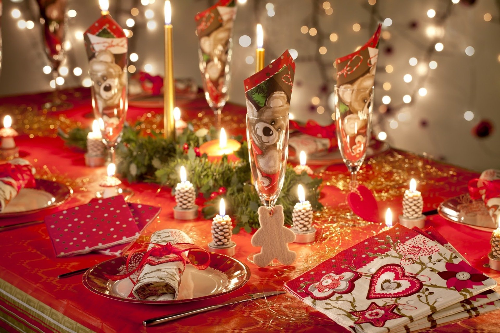 holidays decorations candles table new year christma