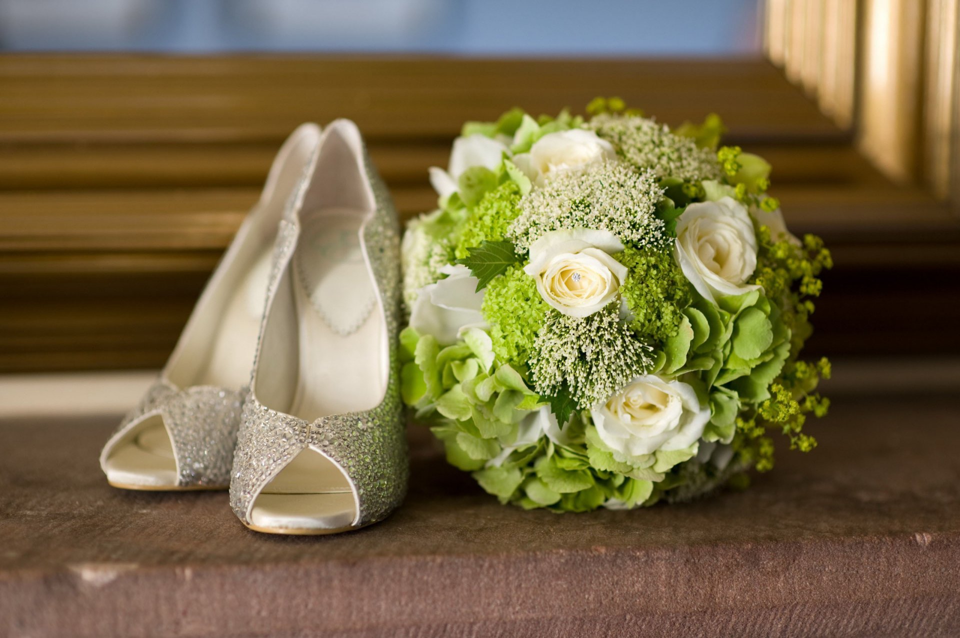 scarpe fiori bouquet da sposa