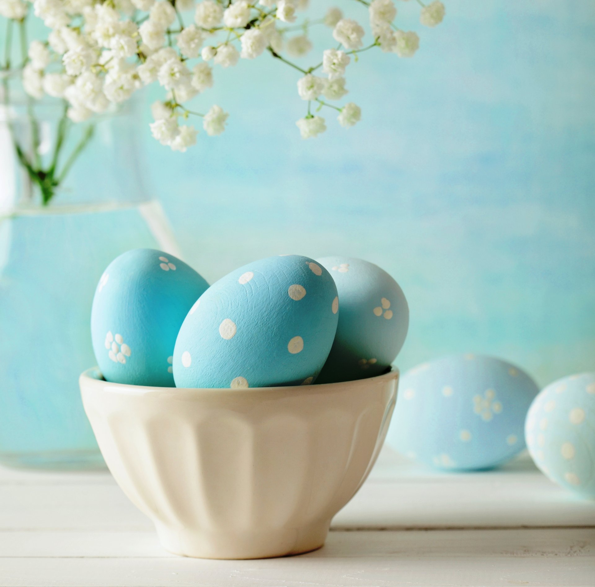 easter eggs blue pastel flower