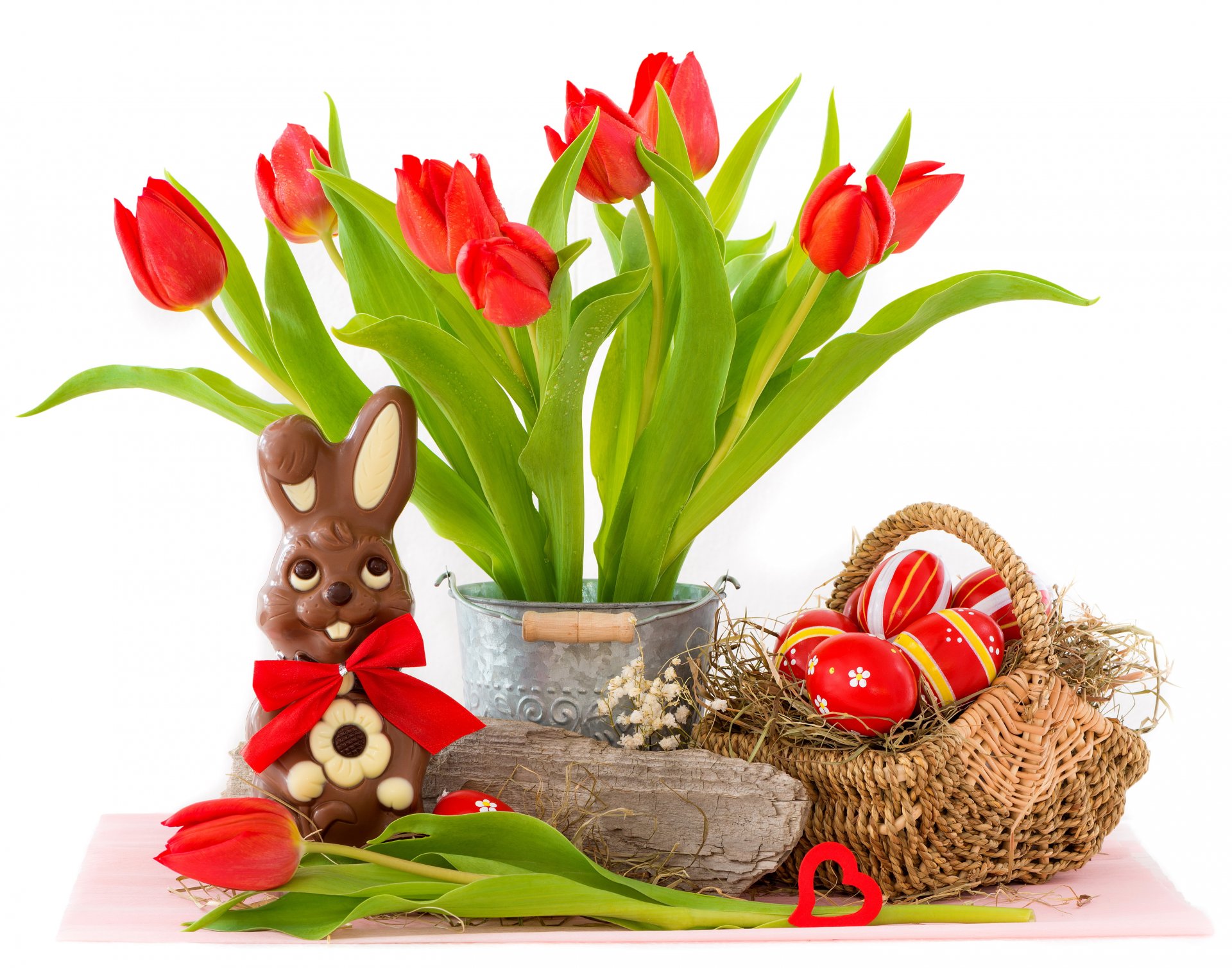 ostern eier blumen tulpen kaninchen rot