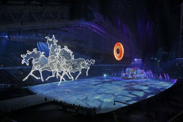 Foto von der Eröffnungszeremonie der Olympischen Winterspiele