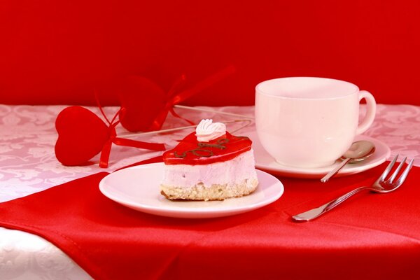 Kuchen-Komposition zum Valentinstag