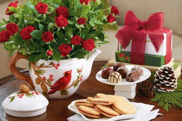 Festive treats on an elegant table