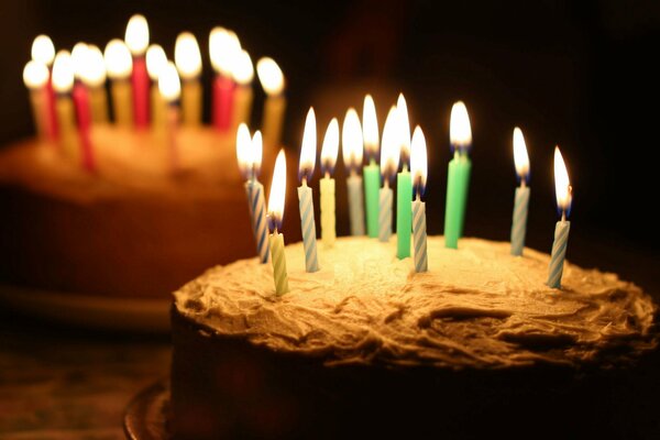 Birthday cake with candles