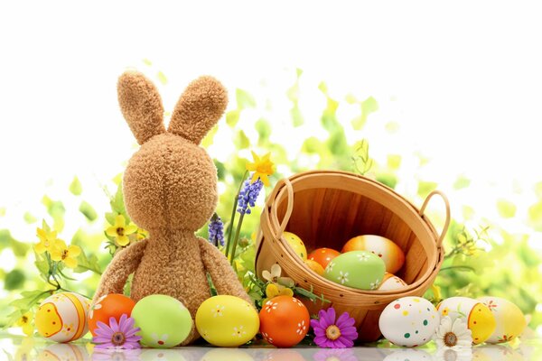 Easter bunny with a basket