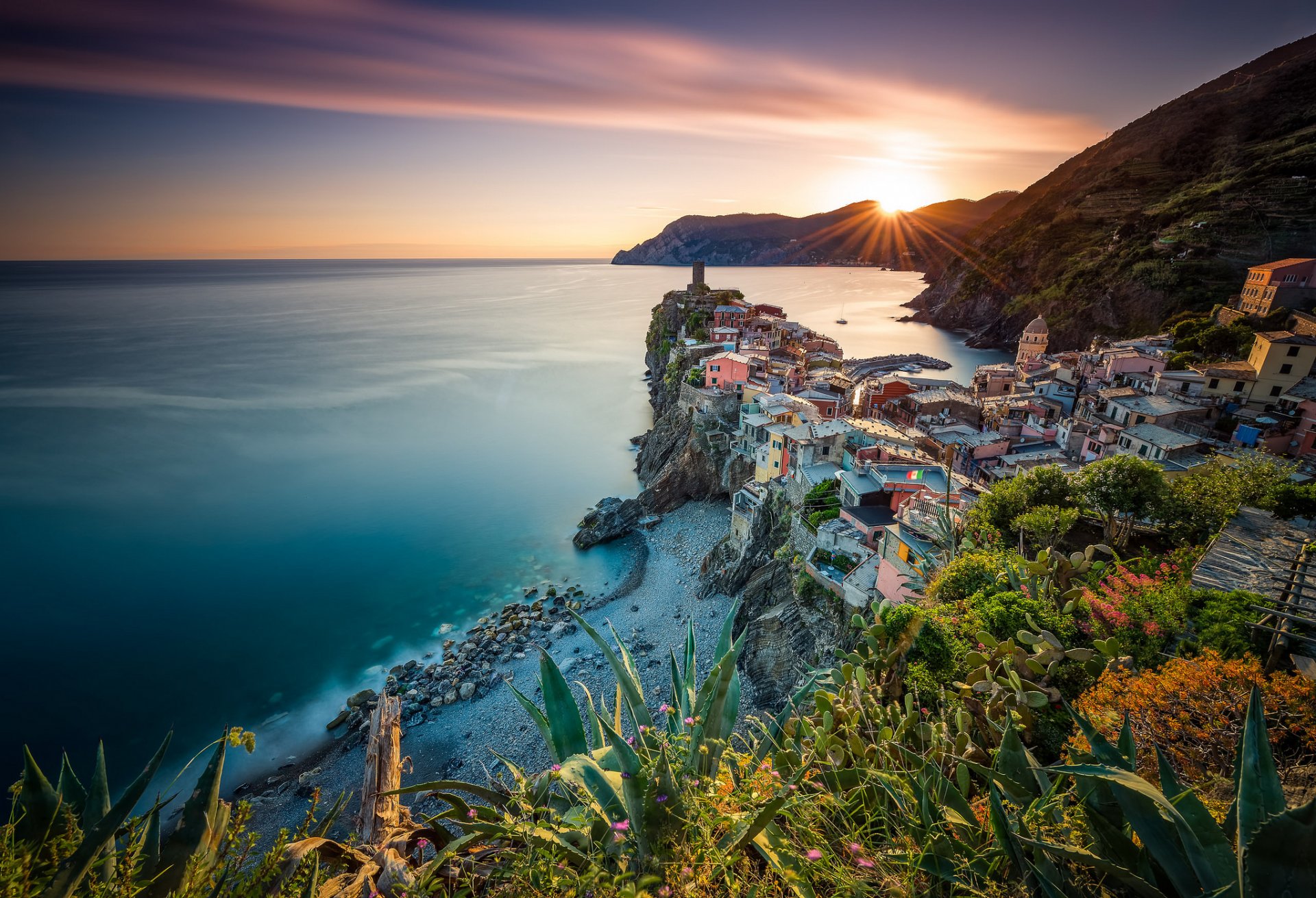 vernazza cinque terre liguria italy ligurian sea cinque terre sea coast sunset panorama