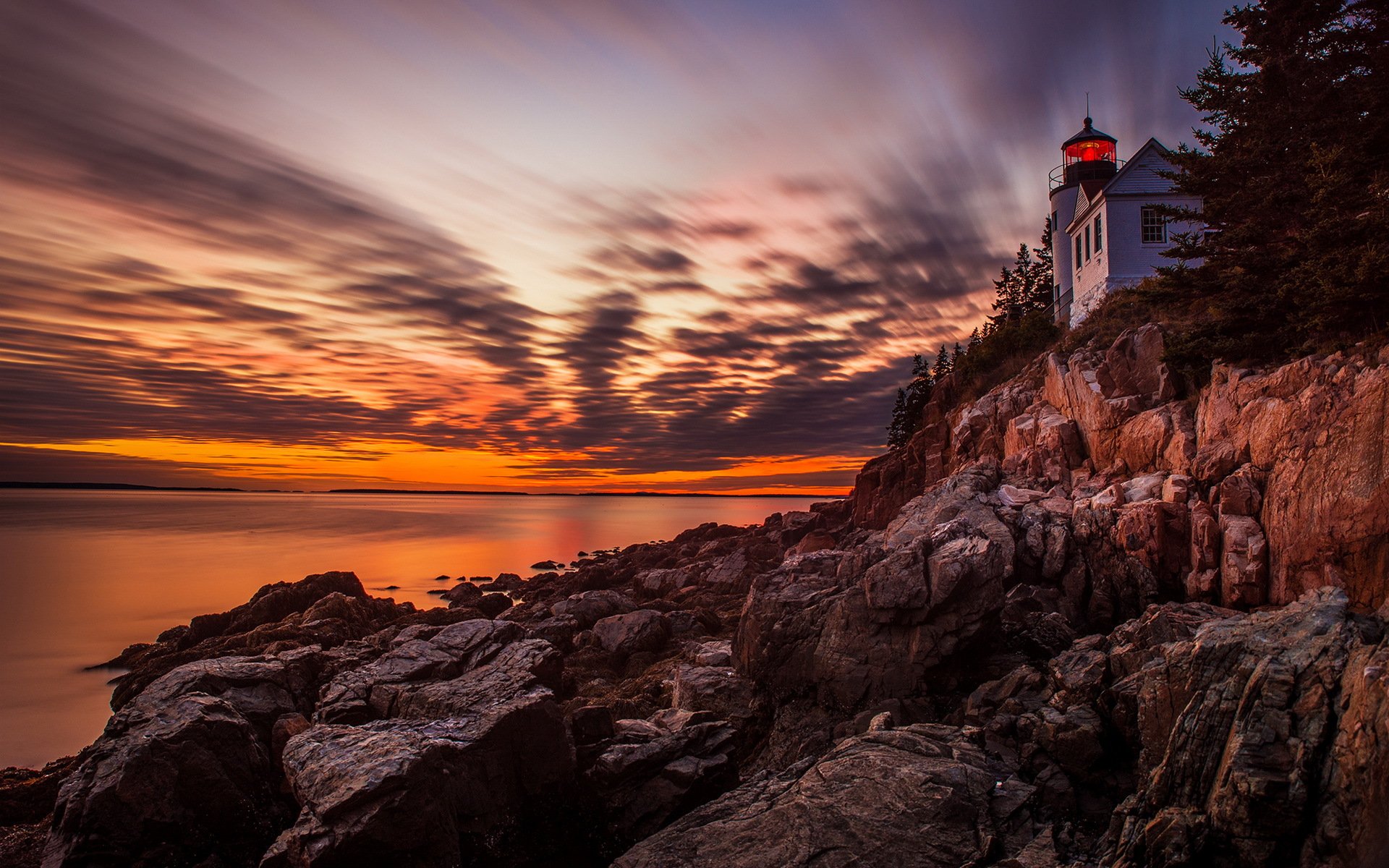 acadia national park sonnenuntergang leuchtturm