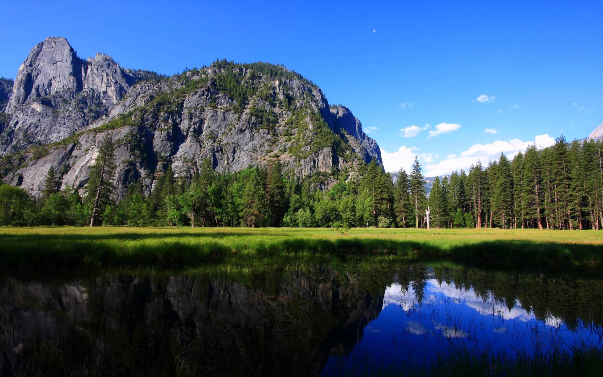 yosemite nationalpark berge wald bäume see