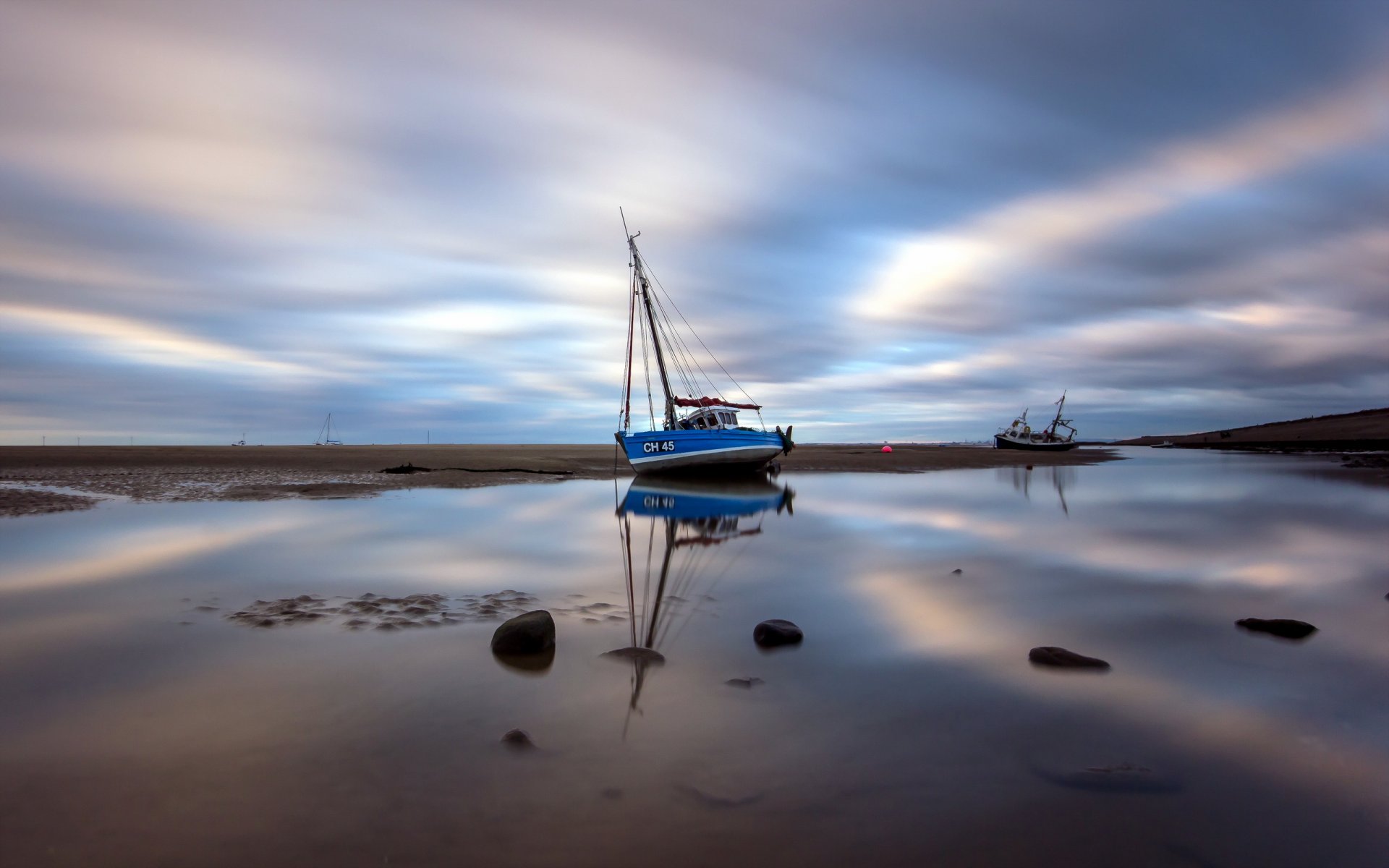 meols пляж катер море longexposure