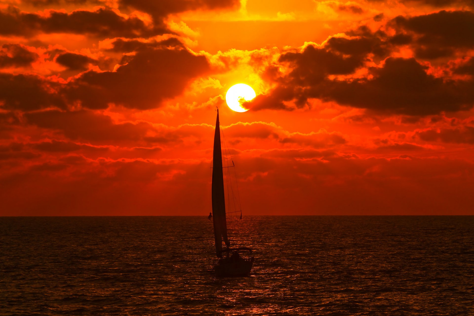 himmel wolken wolken sonne sonnenuntergang meer boot yacht segel