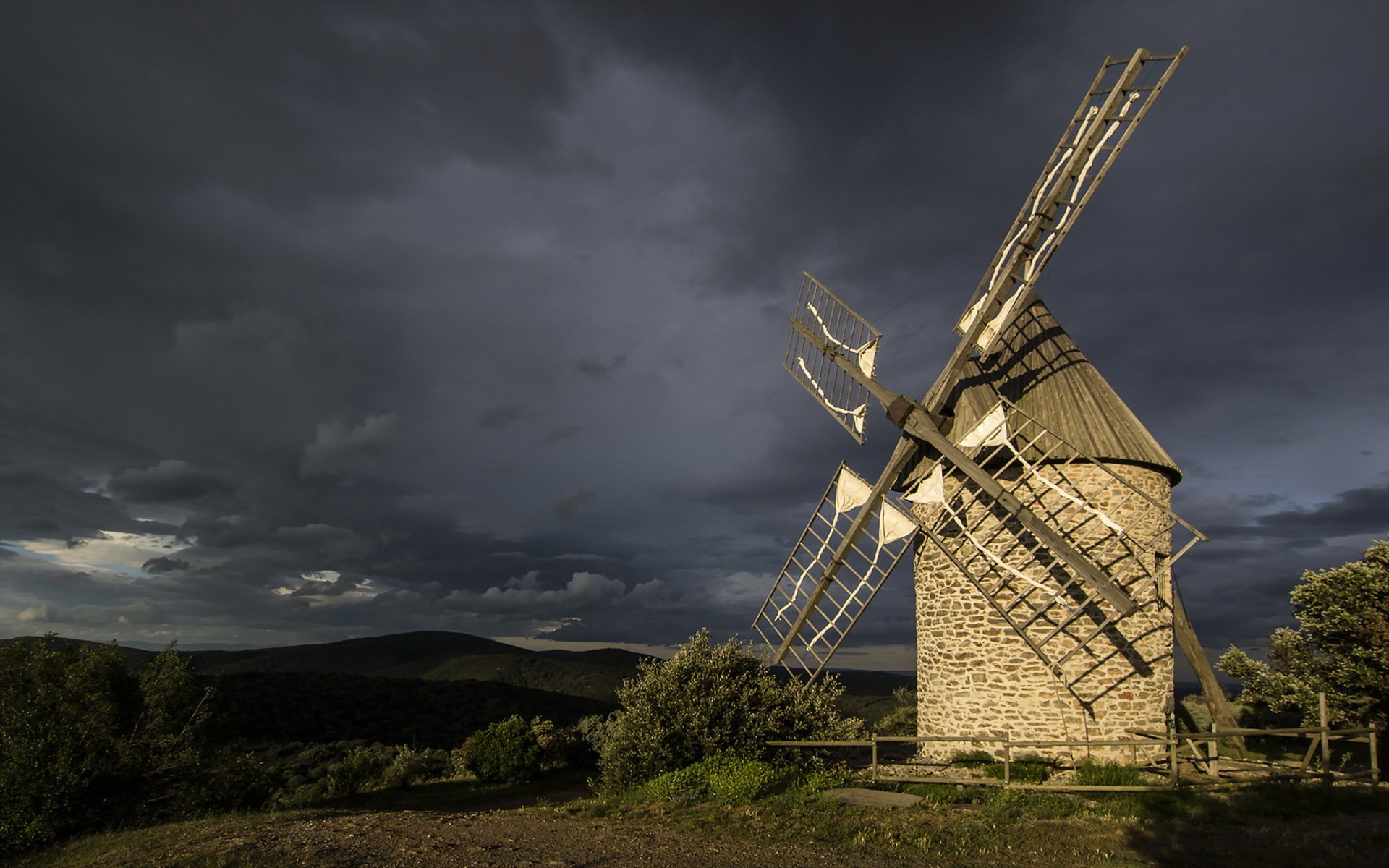 mill night landscape