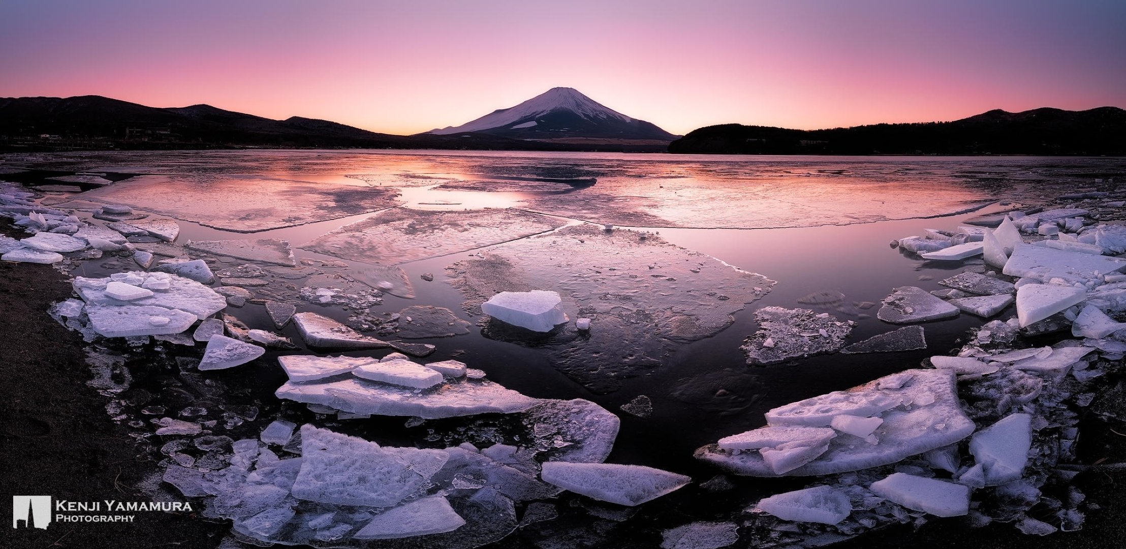 kenji yamamura fotografo giappone lago yamanaka tramonto