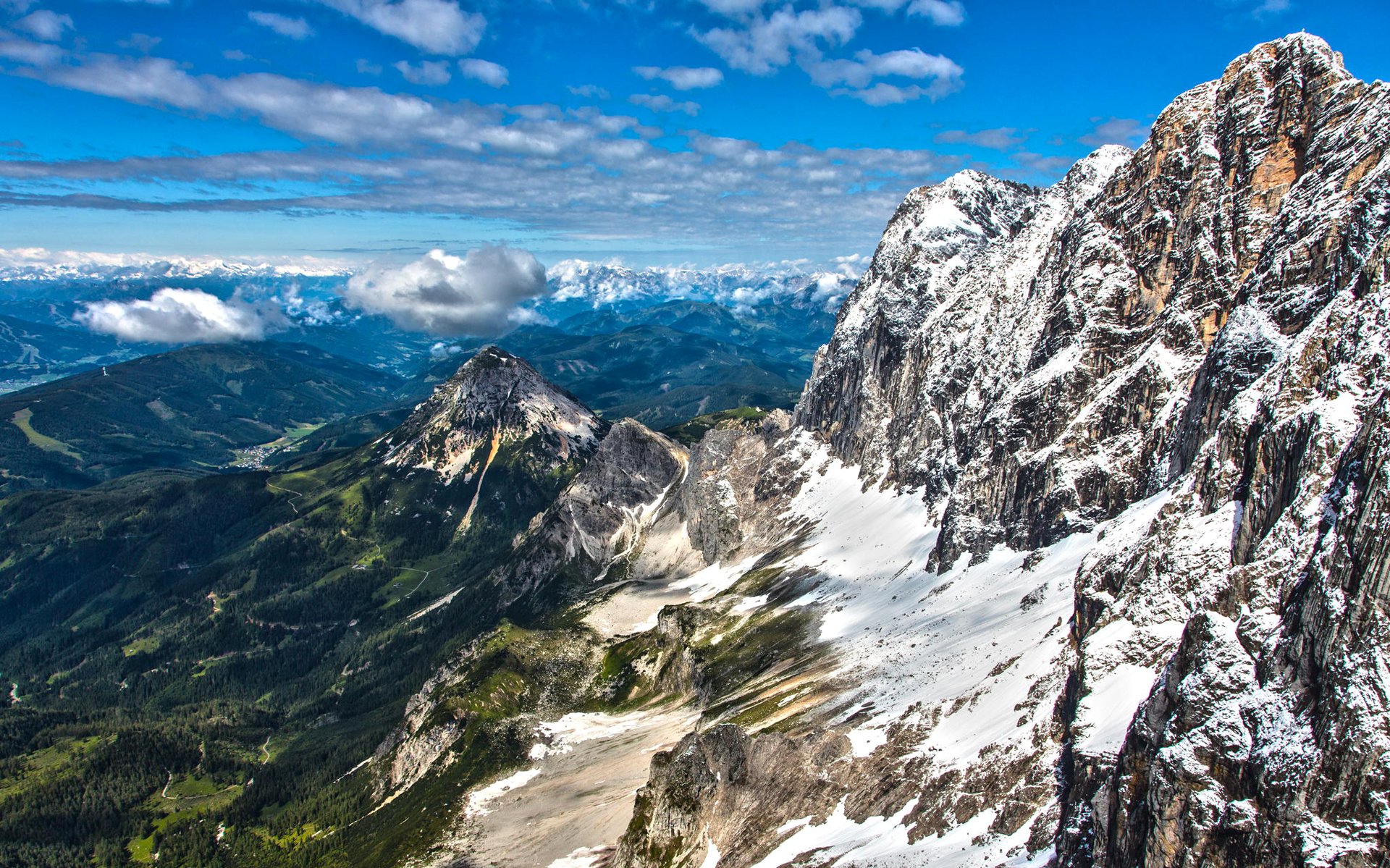 cielo nubes montañas alpes austria cumbre nieve