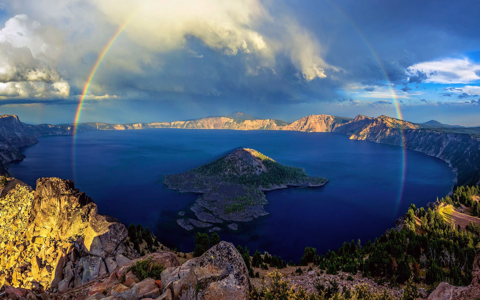 estados unidos estado oregon lago crater arco iris