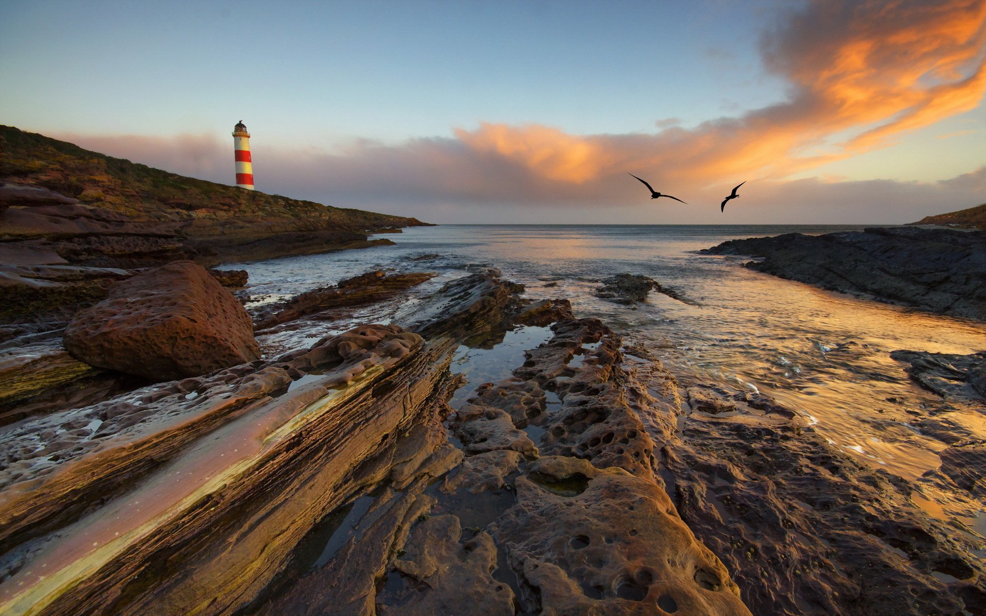 meer leuchtturm landschaft