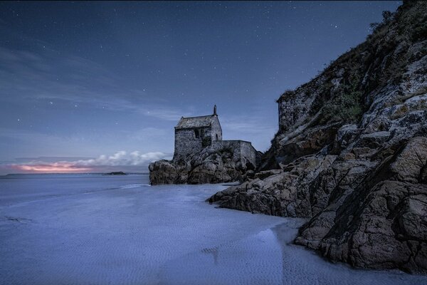 Mar en la noche. Cielo estrellado