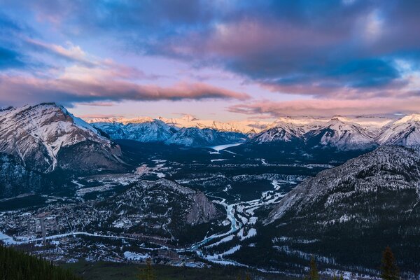 Mountains like a stormy sea