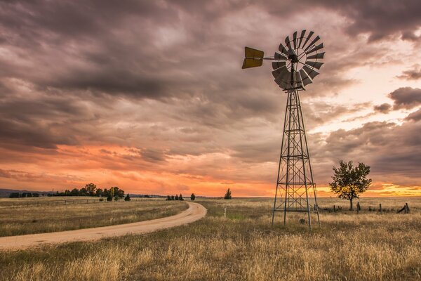 Mulino a vento paesaggio in Australia