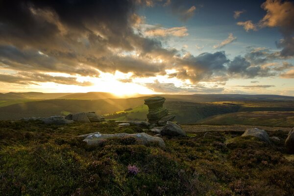 A brooding sunset with low clouds