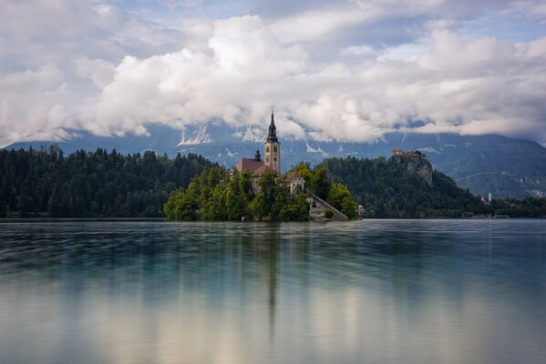 Church in the middle of the lake