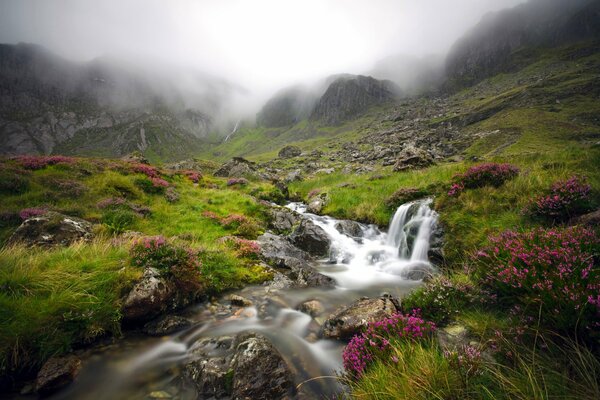 England. ein Bach im Tal der Berge